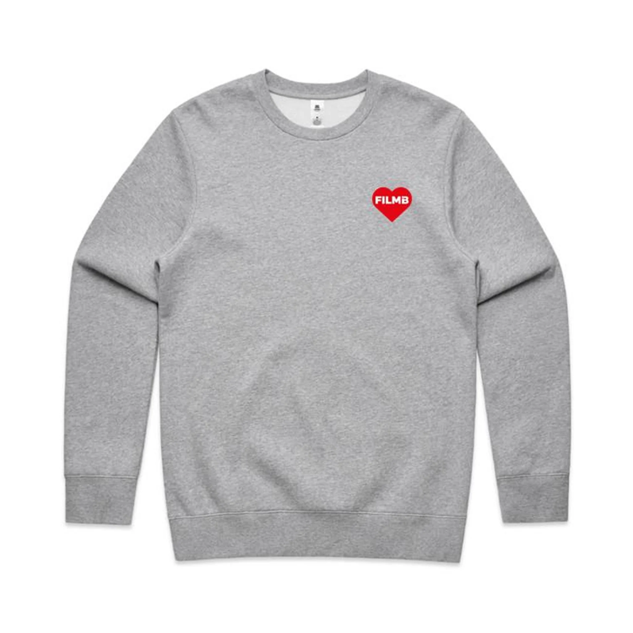 FILMB Heart Stencil Crew — Grey Marle